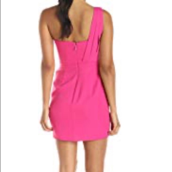 BCBGMAXAZRIA One-Shoulder Cascade Ruffle Dress - Picture 2 of 5